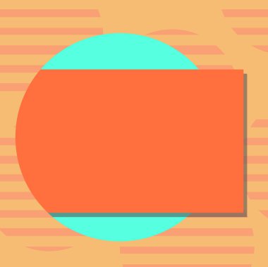 Davet tebrik kartı promosyon posteri fiş ile gölge geliyor dışarı bir daire vektöründen boş renk dikdörtgen düzeni için şablon boş iş