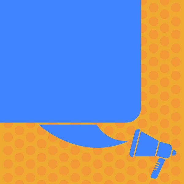 Negócio de design Texto de espaço vazio para promoção de sites de anúncios modelo de banner isolado Silhueta de cores de bolha de discurso quadrado em branco e vetor de megafone — Vetor de Stock