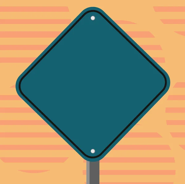Šablona návrhu obchodní prázdná šablona izolované minimalistické grafické podoby pro reklamu prázdné Diamond tvaru barvu Road varování Signage s jednou nohou stojí vektor — Stockový vektor