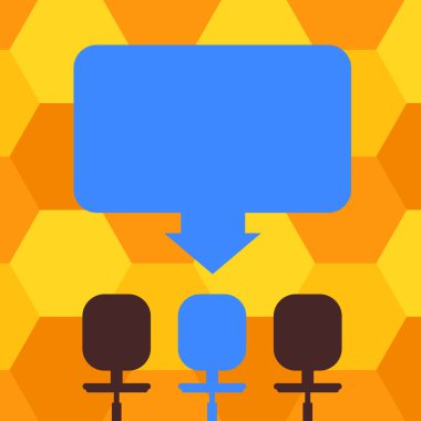 Tasarım iş kavramı boş kopya metin Web afiş promosyon malzemesi sahte şablon boş alan renk ok işaret birine üç döner sandalyeler vektör için