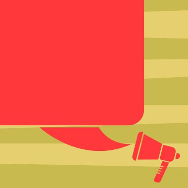 İş kavramı boş kopya metin Web afiş promosyon malzemesi şablonu renk siluet, boş Meydanı konuşma balonu ve Megafon vektör yukarı alay etmek için Tasarla