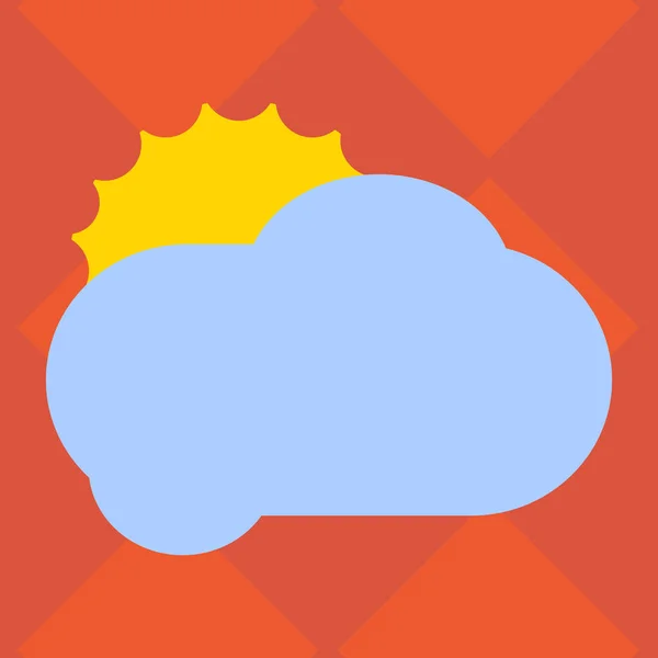 Modelo vazio de negócios para Layout para convite voucher de cartaz de promoção de cartão Sun Hiding Shining Behind Blank Fluffy Color Cloud Vector para anúncios de pôster —  Vetores de Stock