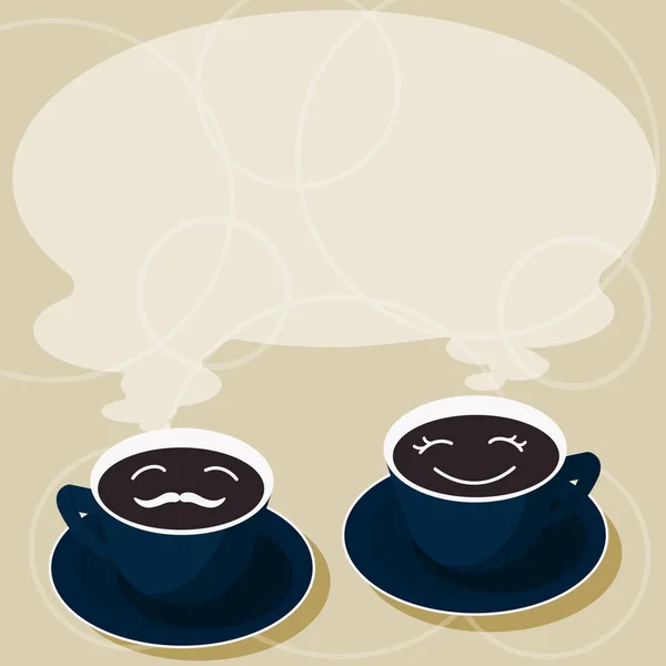 Business tom mall för Layout för inbjudan gratulationskort främjande affisch verifikation uppsättningar av kopp tefat för hans och hennes kaffe ansikte ikon med tomma Steam — Stock vektor