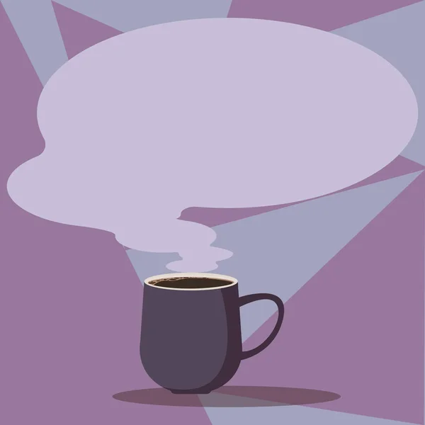 Entreprise de conception Modèle vide isolé Modèle de mise en page graphique minimaliste pour la publicité tasse vectorielle tasse de café chaud avec bulle de parole en couleur blanche comme icône de vapeur — Image vectorielle