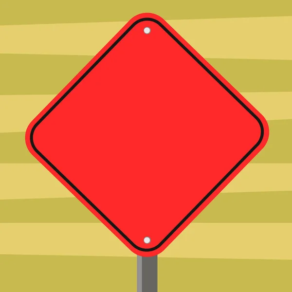 Conceito de negócio Modelo vazio espaço de cópia isolado Posters cupons material promocional Blank Diamond Shape Color Road Warning Signage with One Leg Stand Vector —  Vetores de Stock