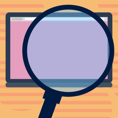 Tasarım iş kavramı işletme reklamı için Web sitesi promosyon afiş boş sosyal medya reklam büyüteç büyütme Tablet boş renk ekran vektör metin alanı