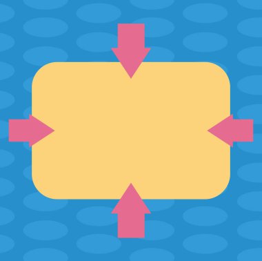 İş kavramı boş kopya metin Web afiş promosyon malzemesi şablon dört taraf, boş dikdörtgen işaret içe vektör şekil okları alay etmek için Tasarla