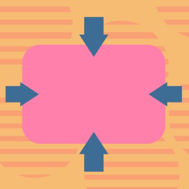 Tasarım iş kavramı işletme reklamı için Web sitesi promosyon afiş boş sosyal medya reklam okları dört taraf, boş dikdörtgen işaret içe vektör şekil