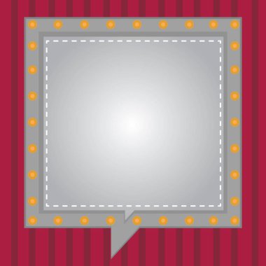 İş kavramı boş kopya metin Web afiş promosyon malzemesi şablonu alay etmek için tasarım. Sınırları olarak kırık çizgiler daireler ile diğerinin içine kare konuşma balonları
