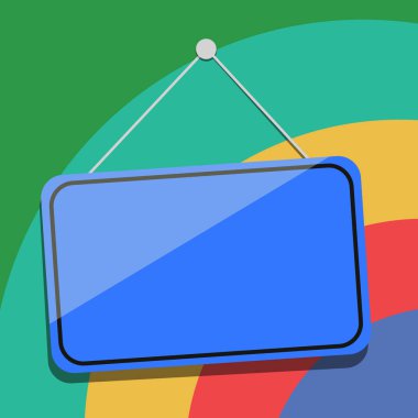 Tasarım iş kavramı iş reklam Web sitesi promosyon afiş için sosyal medya reklam boş asılı renk kapı pencere tabela yansıma dize ve çakmak ile boş