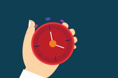 Tasarım iş kavramı boş şablon kopya alanı metin reklam Web sitesi için Hu analiz el Holding mekanik Stop Watch Zamanlayıcı Start Stop butonu ile izole