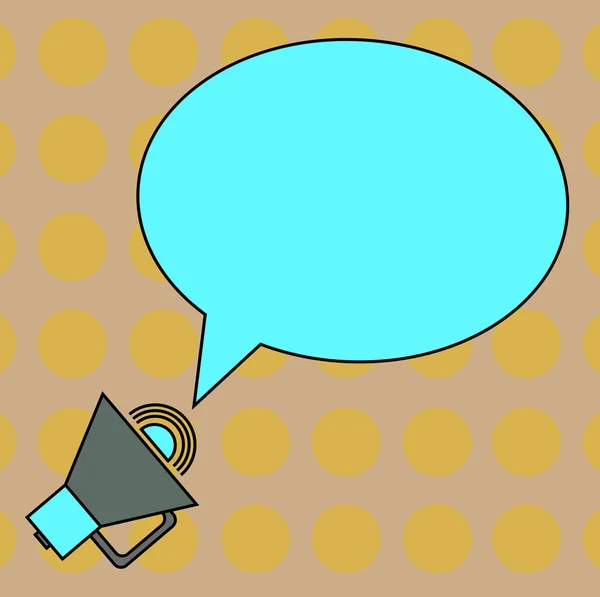 Concept d'affaires Modèle vide espace de copie isolé Affiches coupons matériel promotionnel Blank Oval Outlined Speech Bubble Text Balloon Megaphone with Sound icon — Image vectorielle