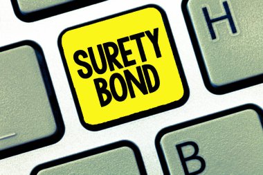 Word metin yazma Kefalet Bond. Üç parti arasında resmi yasal olarak uygulanabilir sözleşme için iş kavramı