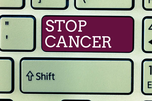 Word writing text Stop Cancer. Business concept for Practice of taking active measures to cut the rate of cancer — Stock Photo, Image