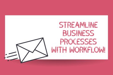 El yazısı metin düzene iş süreçleri ile iş akışı. Bilgisayar sosyal medya işlem hızlı teslimat simgesi mühürlü zarf hızlı posta göndermek acil durum anlam kavramı.