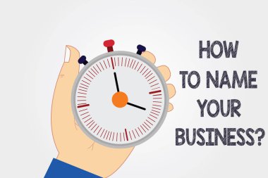 Nasıl için adı Your Businessquestion yazma el yazısı metin. Stratejileri pazarlama promosyon Hu analiz el Holding mekanik Stop Watch Zamanlayıcı Start Stop butonu ile marka anlam kavramı.