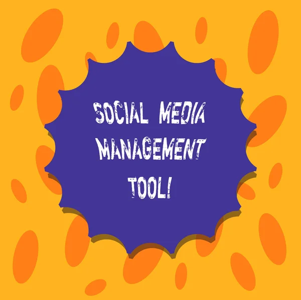 Writing note showing Social Media Management Tool. Business photo showcasing Application for analysisage your online networks Blank Seal with Shadow for Label Emblem Monogram Stamp Top Quality.