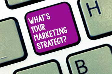 Ne yazma el yazısı, pazarlama Strategyquestion metindir. Reklam kurmak anlam kavramı klavye tuşuna basarak tuş takımı fikir bilgisayar iletisi oluşturmak için niyet planı.