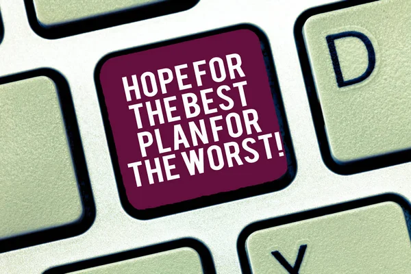 Conceptual Hand Writing Showing Hope Best Plan Worst Business Photo — Stock Photo, Image