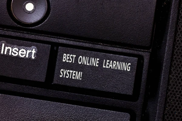 Word writing text Best Online Learning System. Business concept for Top high quality elearning techniques Keyboard key Intention to create computer message pressing keypad idea. — Stock Photo, Image