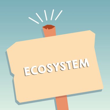 Word metin yazma ekosistem. İş kavramı etkileşen organizmalar ve ortamı boş eski yıpranmış tabelasını geometrik şekli yarım tonlu bir stand ile biyolojik topluluk için.