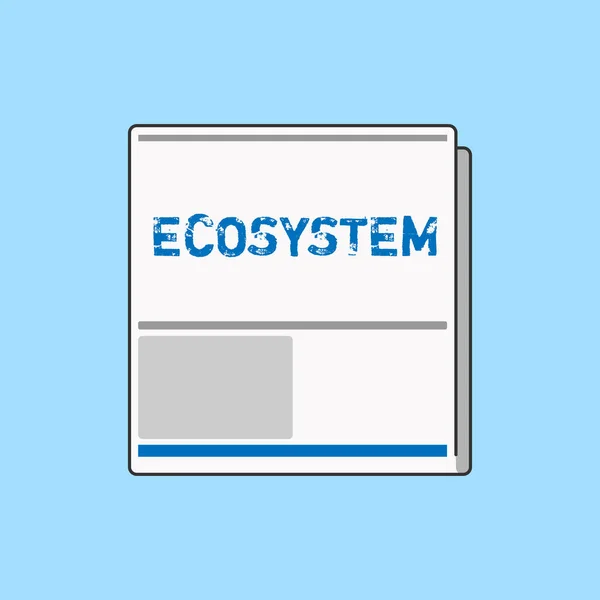 Wort-Text-Ökosystem. Geschäftskonzept für die biologische Gemeinschaft interagierender Organismen und Umwelt Whiteboard Memoramdum-Layout informiert über die Benachrichtigung des Meeting-Forums. — Stockfoto