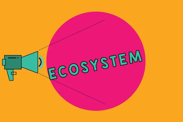 Znak Textu Zobrazeno Ekosystému Konceptuální Fotografie Biologické Společenství Interagujících Organismů — Stock fotografie