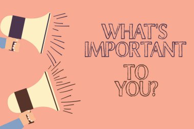 Ne S olduğunu önemli için marik yazma el yazısı metin. Sol tarafta öncelikleri gol hedefleri iki Hu analiz el elinde megafon ses ses ayarı simgesi ile bize anlam kavramı.