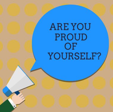 Kavramsal el vardır sen gurur, Yourselfquestion gösterilen yazma. İş fotoğraf metin başarıları Hu analizini el elinde megafon renk konuşma balonu unutmayın.