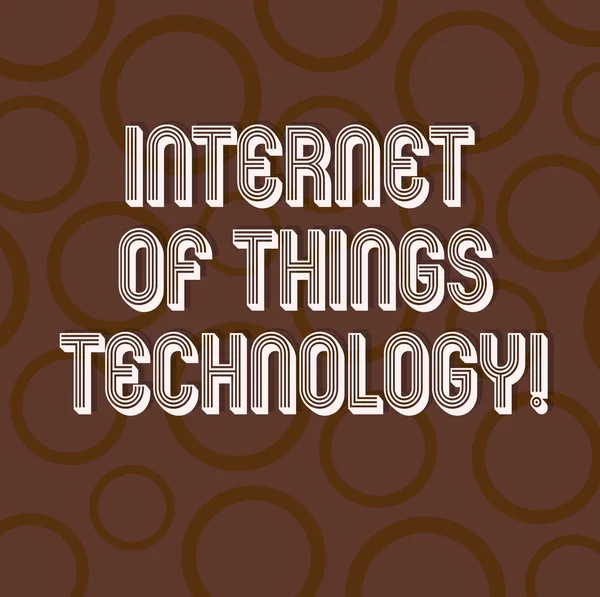 Почерк написания текста Internet Of Things Technology. Концепция, означающая современные ИТ-технологии онлайн-сети Круг кольцо фото два тона пустое пространство копирования для плаката Обои . — стоковое фото