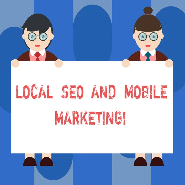 Handgeschreven Tekst Lokale Seo Mobile Marketing Begrip Betekenis Van Search — Stockfoto