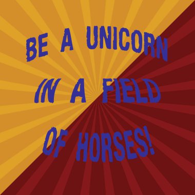 Word yazı metni tek boynuzlu atların bir alanda olması. İş kavramı için özel iki sesi Sunburst Ray bölünmüş tarafından çapraz çizgi patlama etkisi fotoğraf olmak fark yaratır.