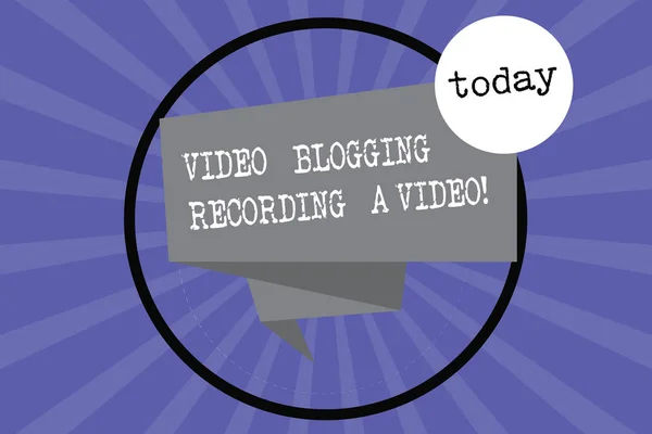 Signo Texto Que Muestra Video Blogging Grabación Vídeo Foto Conceptual —  Fotos de Stock