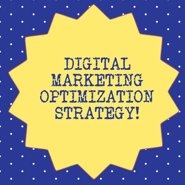 Почерк текста Digital Marketing Optimization Strategy. Концепция, означающая рекламу в социальных сетях SEO Четырнадцать 14 Точечной формы звезды с тонким контуром эффекта зигзага Polygon . — стоковое фото