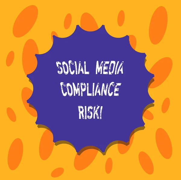 Writing note showing Social Media Compliance Risk. Business photo showcasing Risks analysisagement on the internet online sharing Blank Seal with Shadow for Label Emblem Monogram Stamp Top Quality.