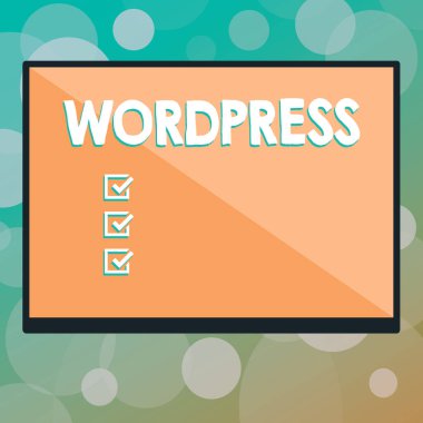 WordPress gösterilen metin işareti. İki tonlu gölge kenarlık ile kavramsal fotoğraf ücretsiz kaynak yayıncılık yazılımı yüklü web sunucusu dikdörtgen şekil Form yarım çapraz bölme.