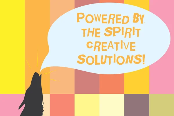 Texto Escrita Palavras Powered Spirit Creative Solutions Conceito Negócio Para — Fotografia de Stock