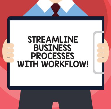 El yazısı metin düzene iş süreçleri ile iş akışı yazma. Bilgisayar sosyal medya takım ayakta tutan yatay olarak Pano boş kağıt ile erkekte işlemek anlam kavramı.