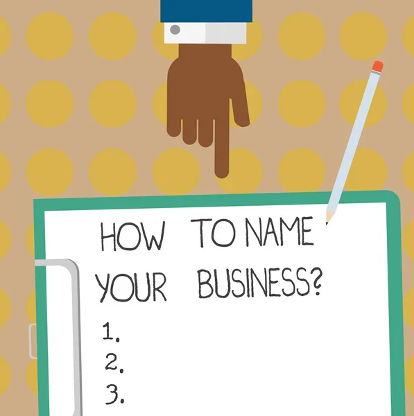 Fogalmi kézi írás, mutatja hogyan hoz nevet a Businessquestion. Üzleti fénykép szöveg Branding stratégia, Marketing promóció Hu elemzés kéz mutató le a vágólapra, a papír és a ceruza. — Stock Fotó