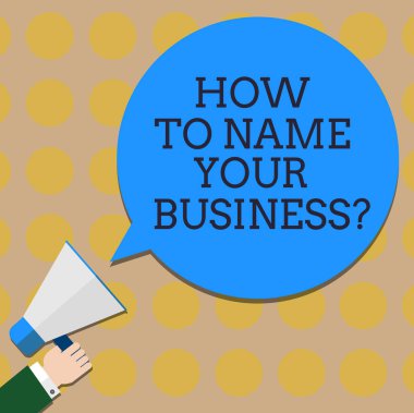 Kavramsal el nasıl için adı Your Businessquestion gösterilen yazma. Stratejileri pazarlama promosyon Hu analiz el elinde megafon renk konuşma balonu marka iş fotoğraf metin.