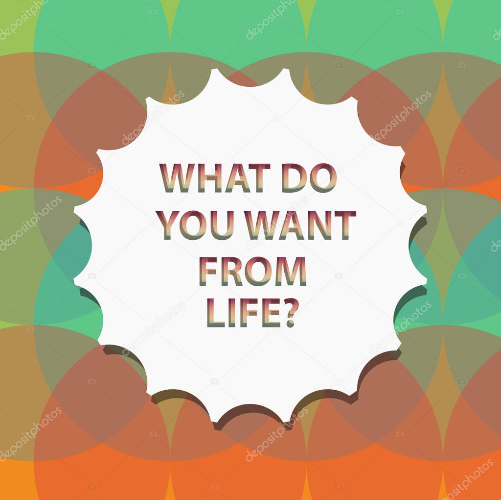 Word writing text What Do You Want From Lifequestion. Business concept for Express the things you would like to get Blank Seal with Shadow for Label Emblem Monogram Stamp Symbol Best Quality.