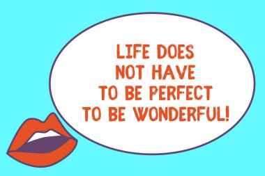 Hayat Does değil var olmak mükemmel için olmak harika gösterilen Not yazma. İyi tavsiye Sensually ayırdı kırmızı ruj ve beyaz oval Pano Lips yaşayan vitrine iş fotoğraf.