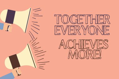 Herkes birlikte yazma el yazısı metin daha fazla elde eder. Ekip çalışması anlam kavramı iki Hu analiz el elinde megafon ses ses ayarı simgesi ile sol tarafında daha iyi sonuçlar verir.