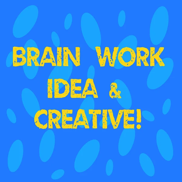 Handwriting text Brain Work Idea And Creative. Concept meaning Creativity brainstorm Innovative thinking Seamless Random Oval Shape Blank Copy Space for Poster Presentation Card.