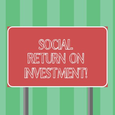 El yazısı metin sosyal yatırım getirisi. Bağış boş dikdörtgen açık renk tabelasını fotoğraf iki bacak ve anahat ile kazanç parçası yatırım anlam kavramı.