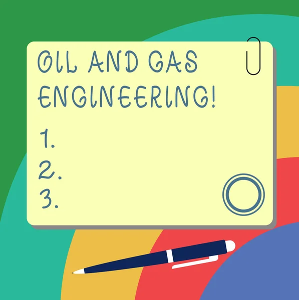 Petrol ve gaz mühendislik yazma el yazısı metin. Petrol şirketi endüstriyel anlam kavramı Proses Mühendisi kare renkli Pano mıknatıs tıklatın tükenmez kalem raptiye ve klip. — Stok fotoğraf