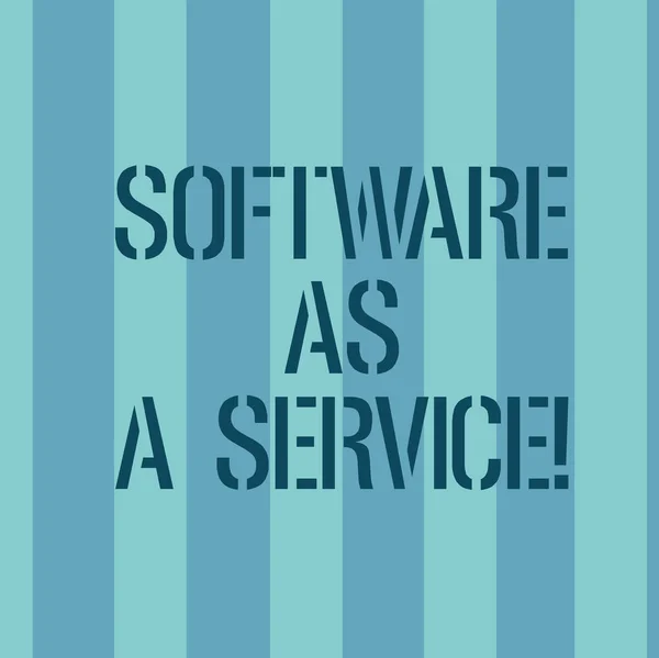 Scrittura a mano concettuale che mostra il software come servizio. Business photo text Supporto per applicazioni mobili e tecnologie di assistenza Stripes Pattern Two Tone Blank Copy Space per Wallpaper Invito . — Foto Stock