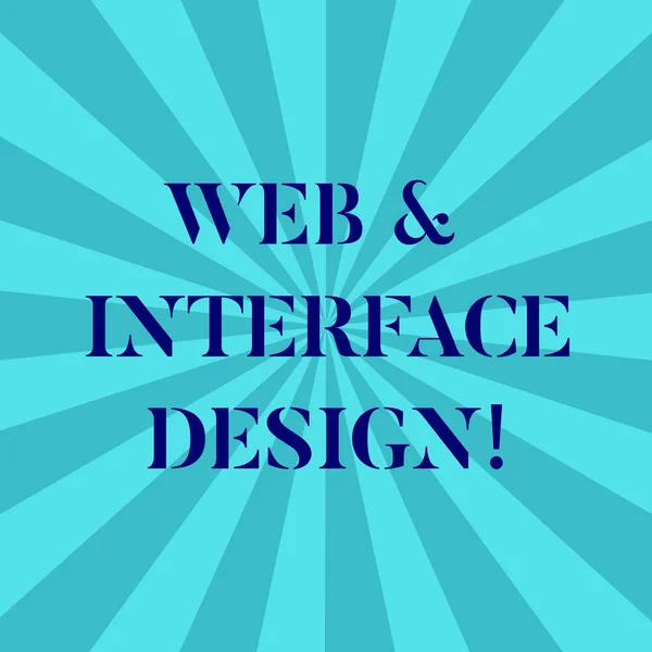 Texto de escritura de palabras Diseño Web y de Interfaz. Concepto de negocio para diseñadores de sitios web en línea que desarrollan la foto de Sunburst Explosión de dos tonos Espacio de texto en blanco para anunciar . — Foto de Stock