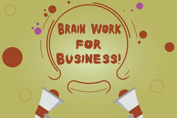 文字写作文本大脑工作的业务。头脑创新工作灵感思维的商业理念. — 图库照片