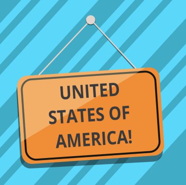 Amerika Birleşik Devletleri gösterilen metin işareti. Kavramsal fotoğraf ülke kuzey başkenti Washington Dc boş asılı renk kapı pencere tabela yansıma dize ve çakmak.